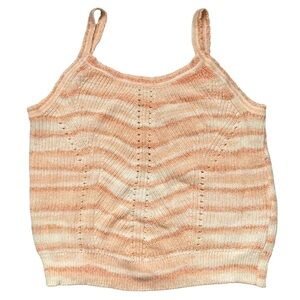JOIE pink and white striped knit cropped sweater tank top